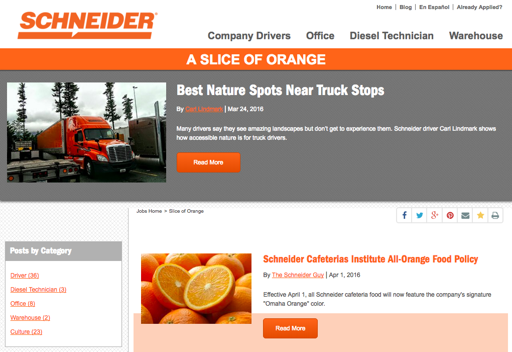Schneider Truck Driver Recruting Blog
